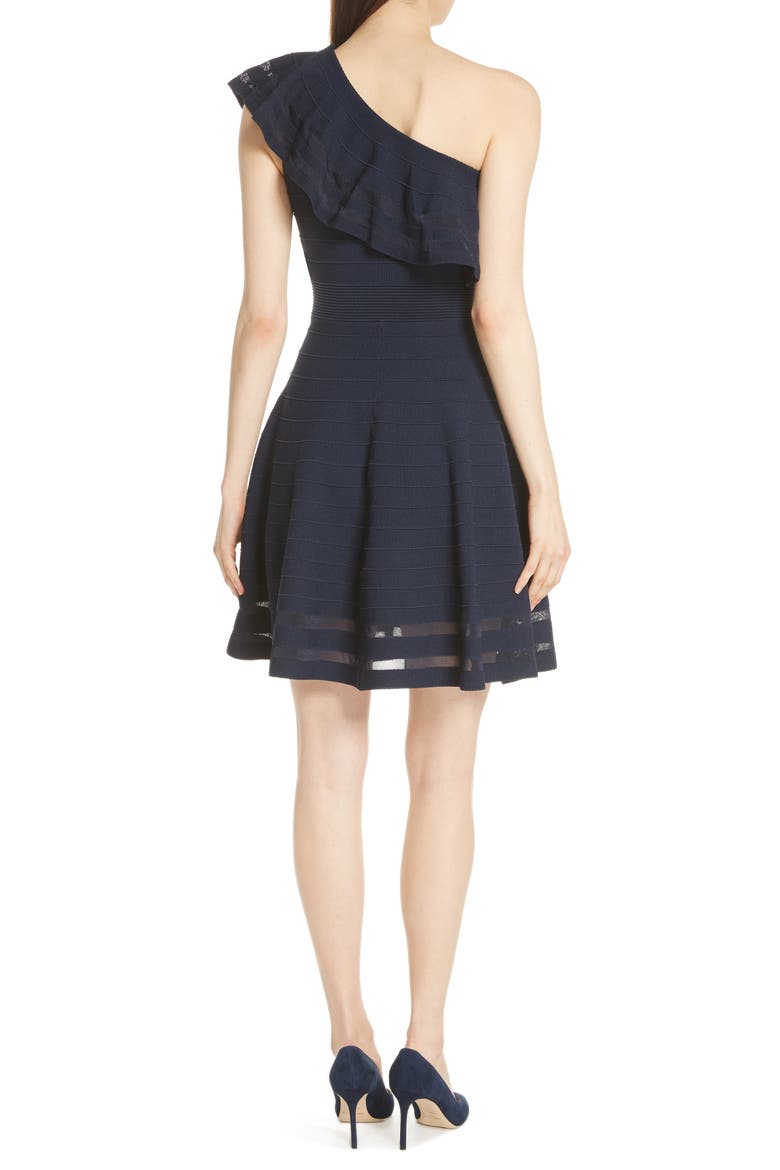 Streena Knit Skater Dress, Alternate, color, NAVY