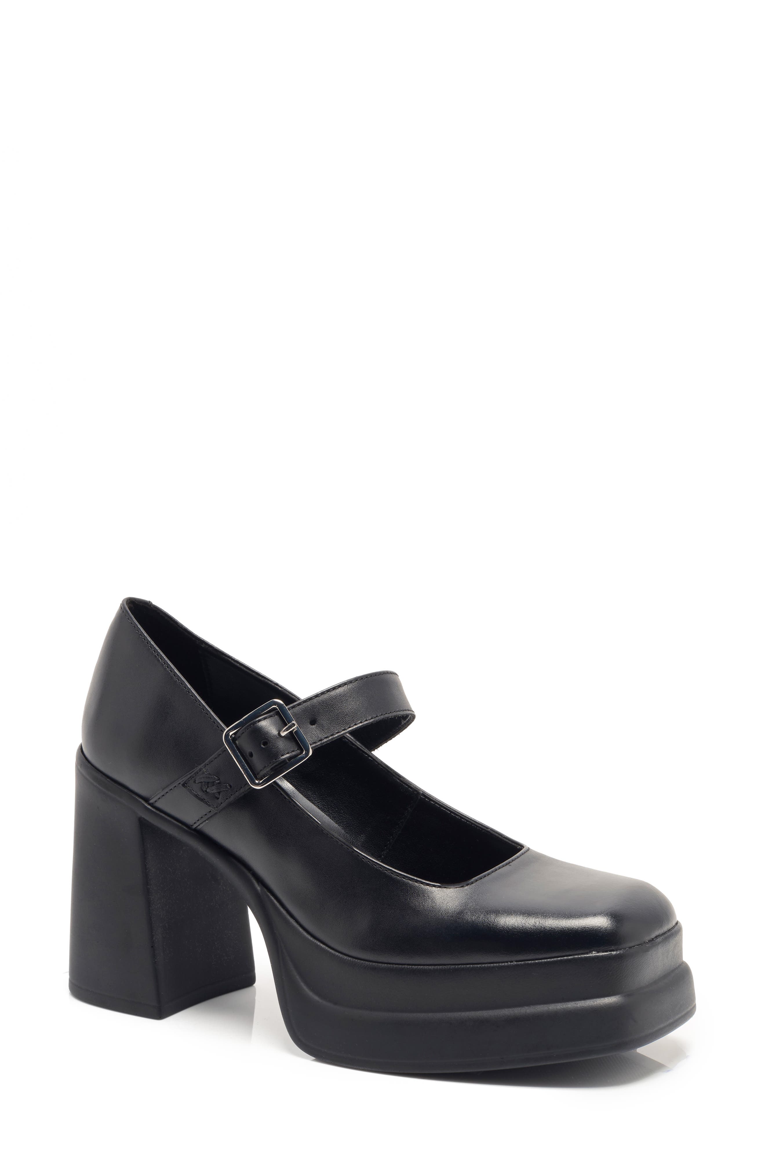Free People Marais Platform Mary Jane Pump, Main, color, Black Leather
