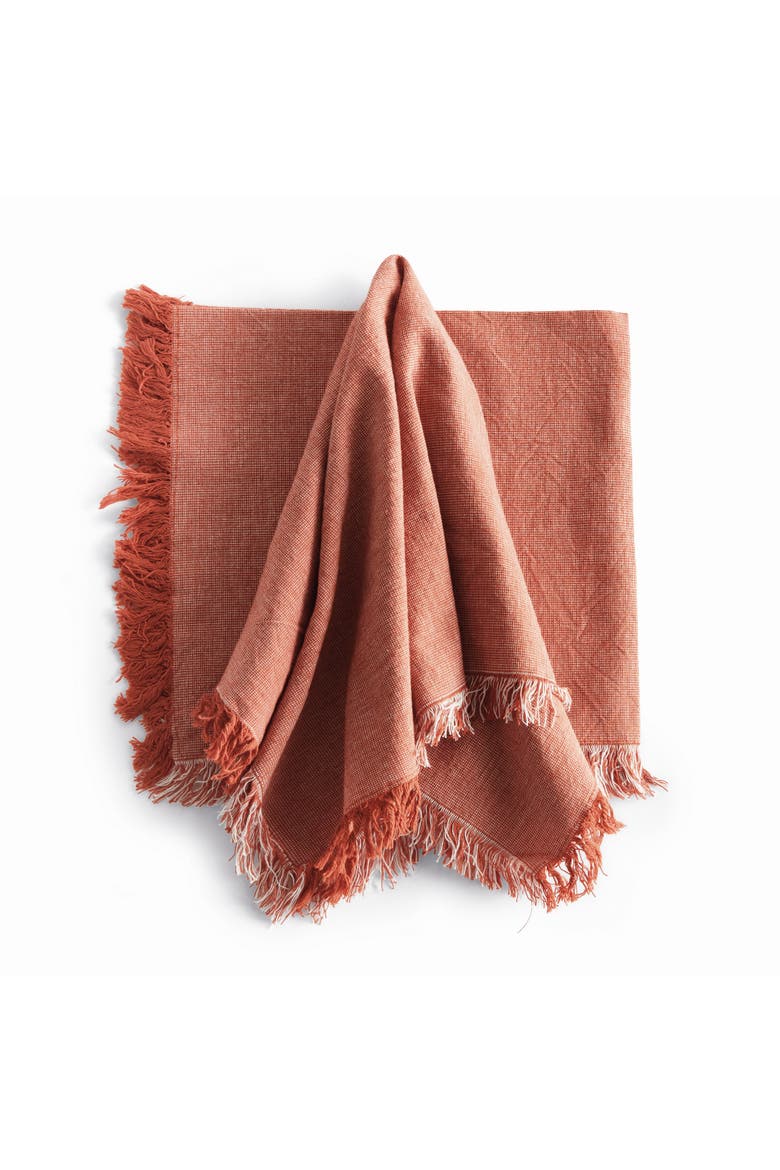 Aura Dinner Napkins - Rust - Pre-Washed Cotton - 4pc, Main, color, Red