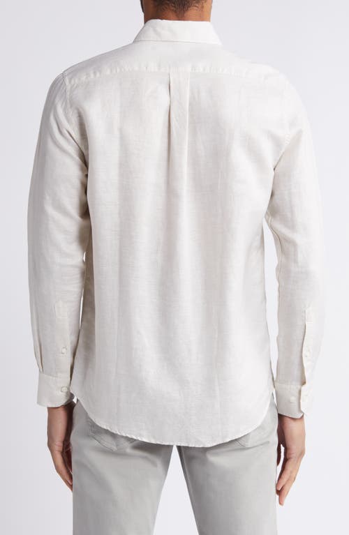 Scott Barber Solid Linen & Lyocell Twill Button-down Shirt In Brown