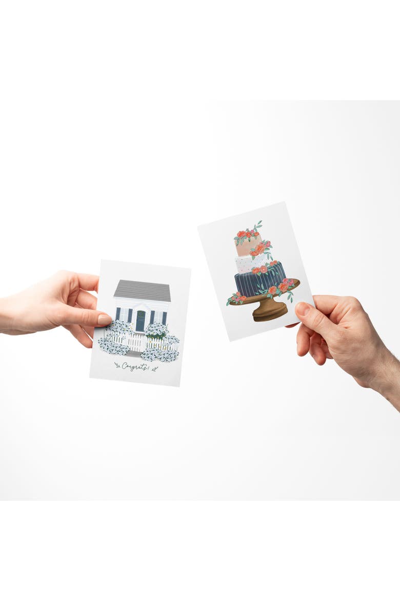 Wedding Greeting Card Pack (3ct) "Congrats Cottage, Wedding Day, Cake", Alternate, color, Multi-Pack