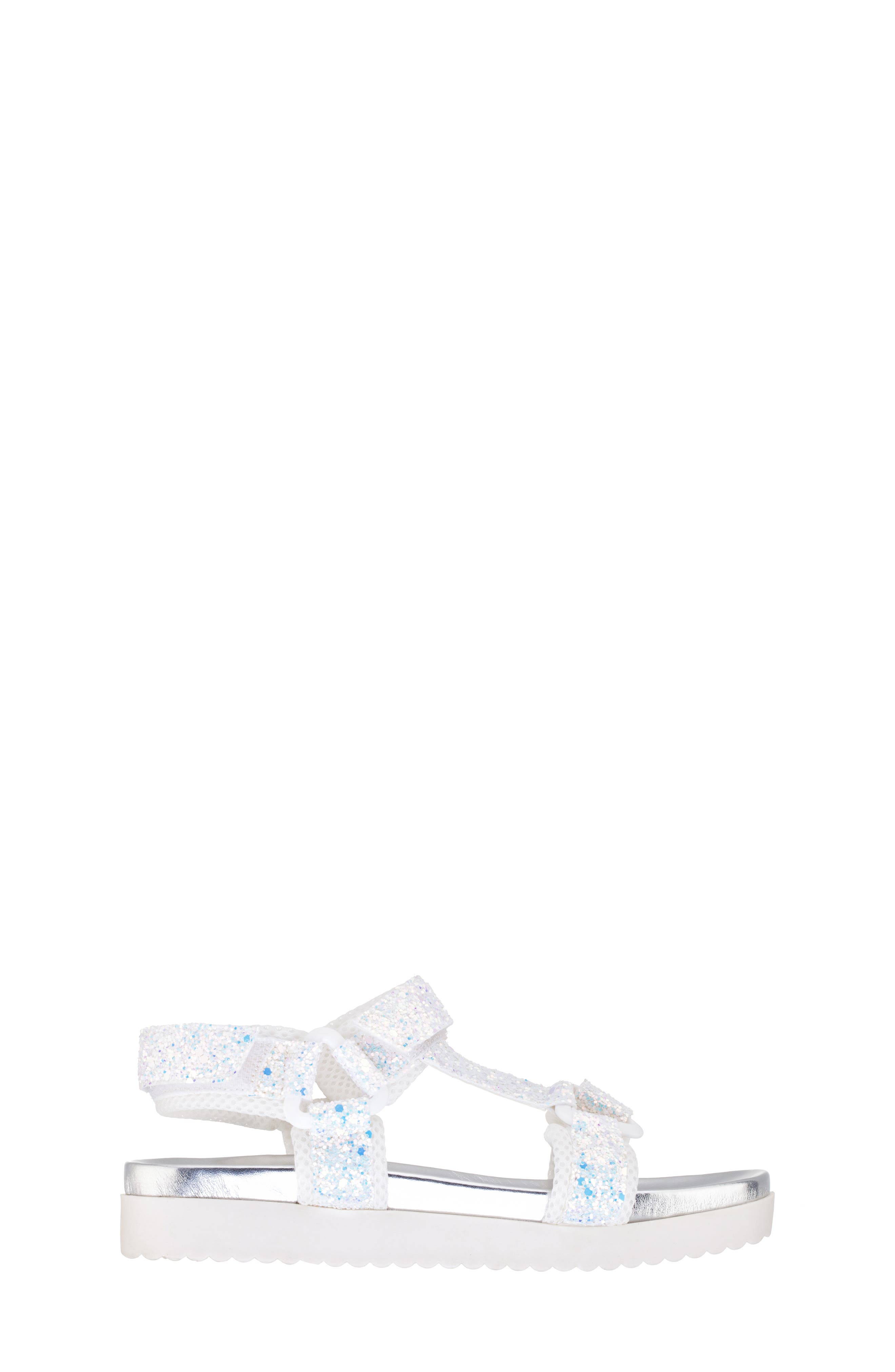 Nina Kids' Anjelita Sandal, Alternate, color, White Chunky Glitter