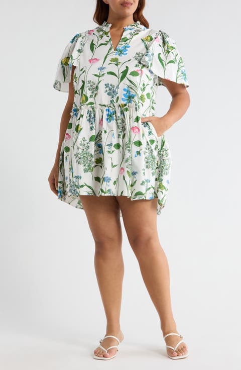 Clove Garden Floral Babydoll Dress (Plus)
