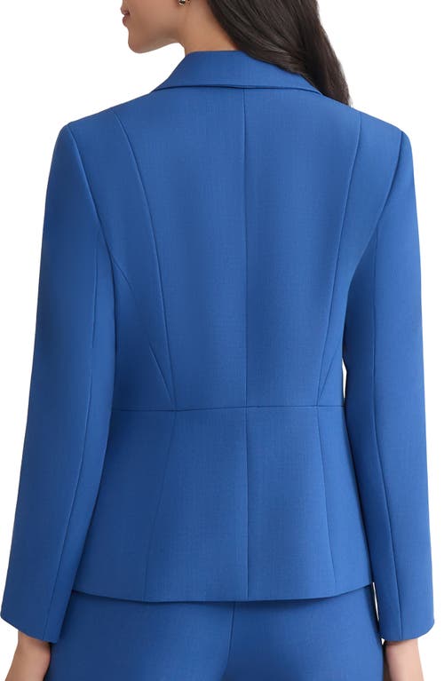 Kasper Stretch Crepe One-button Blazer In Blue