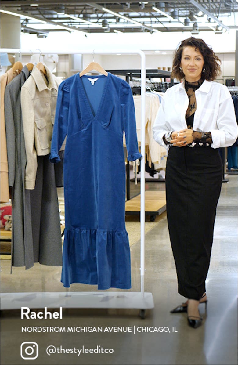 Deborah Cotton Stretch Corduroy Midi Dress, sales video thumbnail