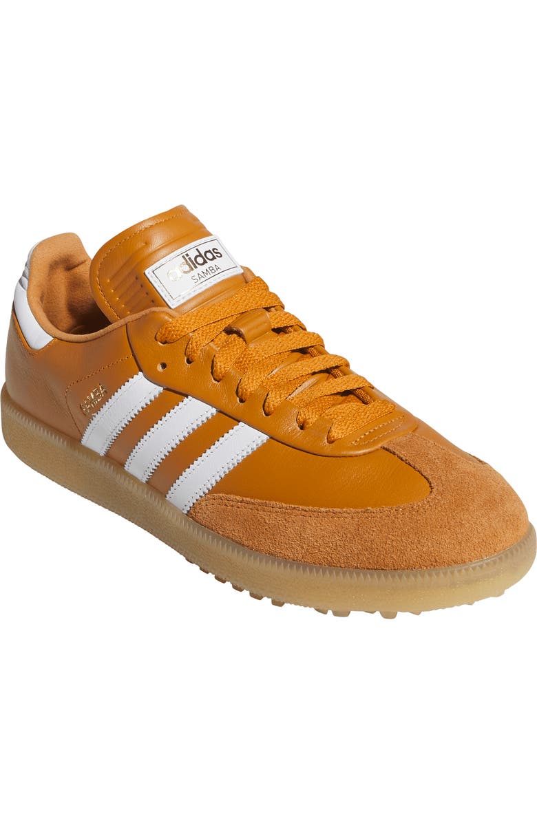 adidas Golf Gender Inclusive Samba Spikeless Golf Shoe, Main, color, Rusora/Ftw