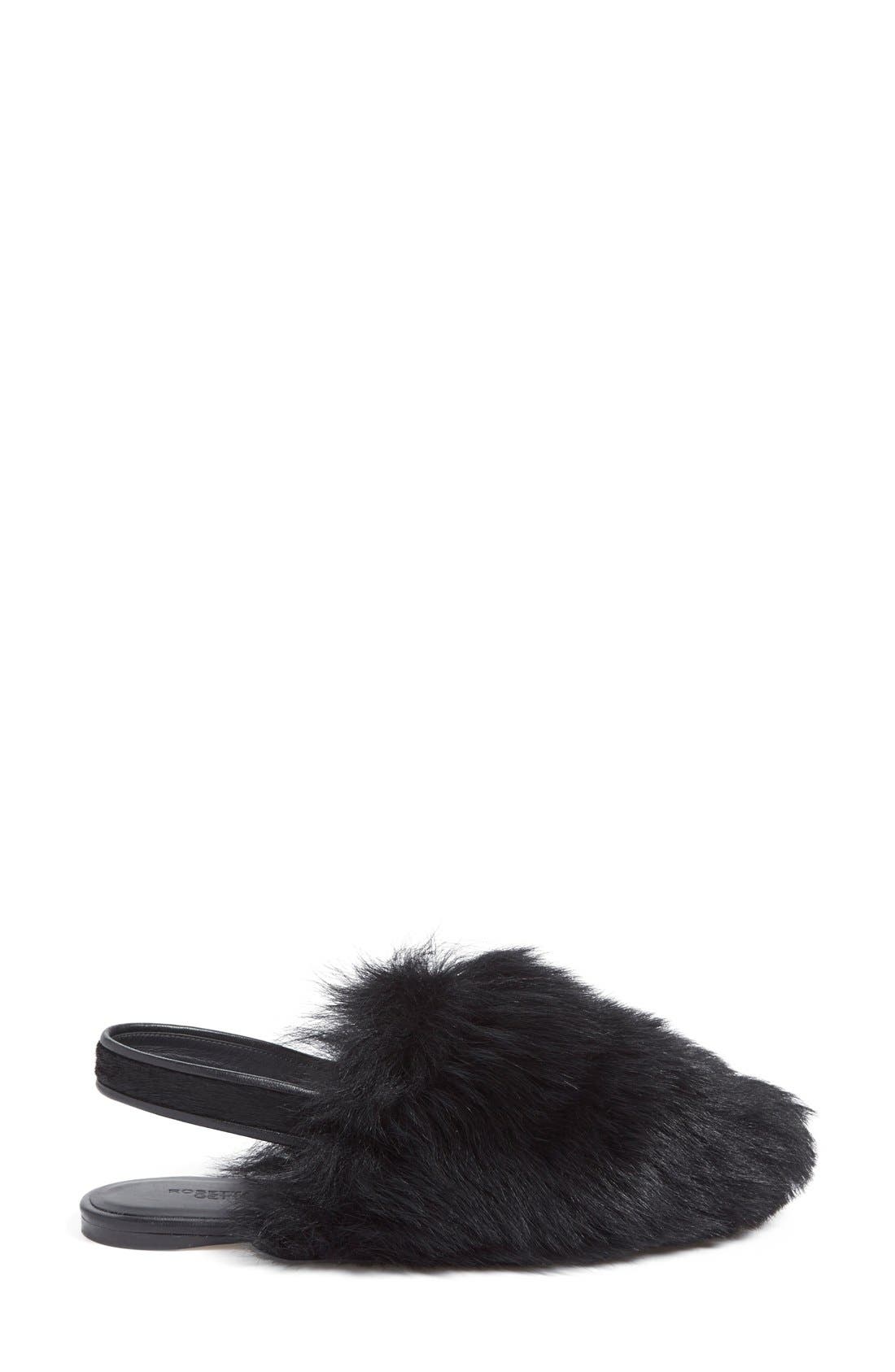 Rosetta Getty Genuine Shearling Slingback Flat, Alternate, color, 