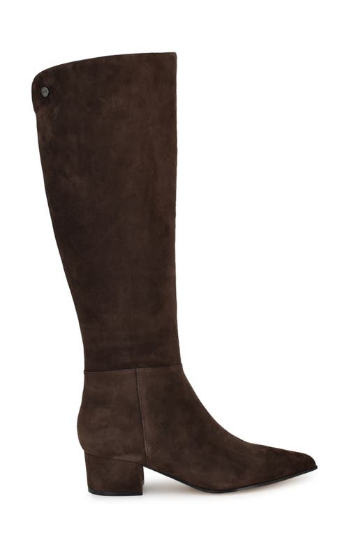 Nine West Morgin Pointed Toe Knee High Boot In Brown