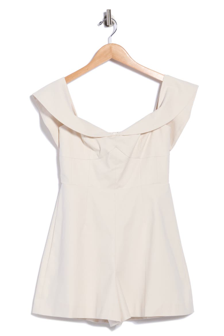 Refined Sateen Romper, Main, color, SNOW