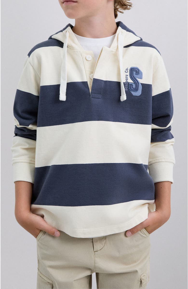 Scalpers Stripesskullhoodie Kids, Alternate, color, Navy
