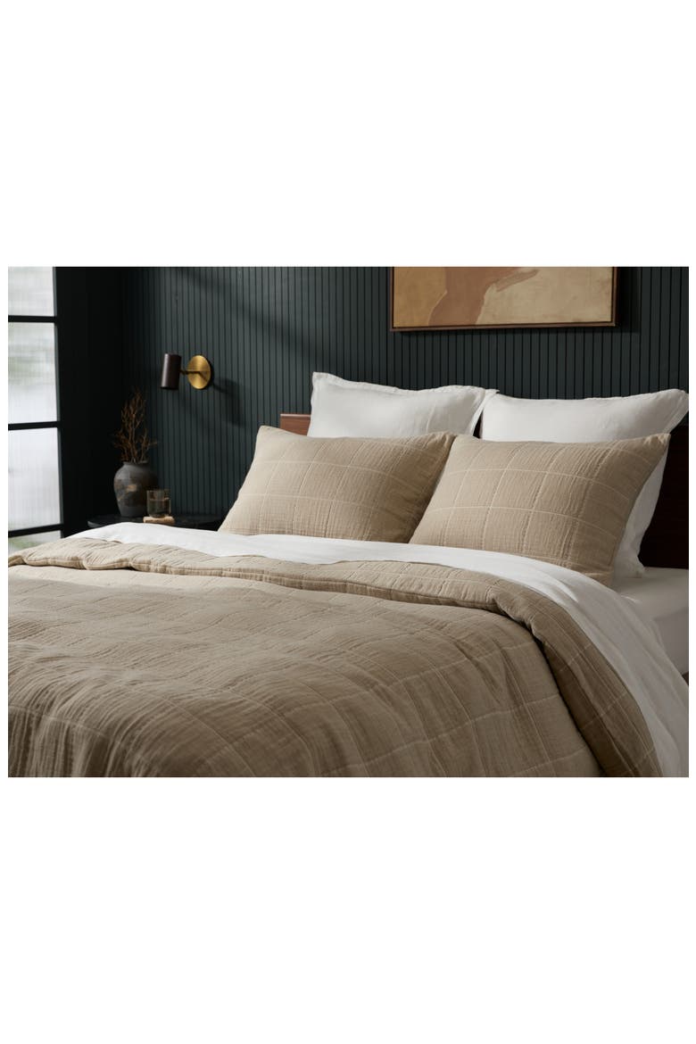 Terrace Gauze Set of 2 Organic Cotton Pillow Shams, Alternate, color, TOAST