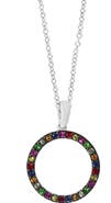 EFFY Multicolored Sapphire Circle Pendant Necklace