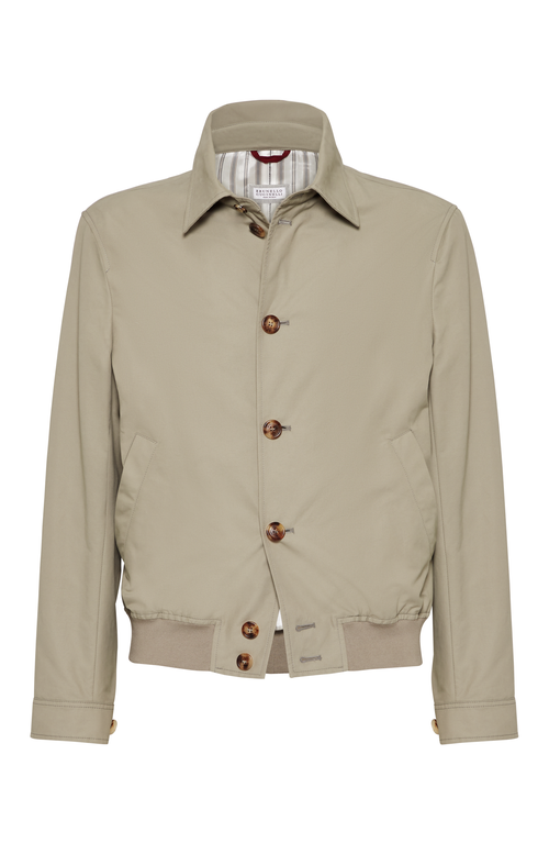 Shop Brunello Cucinelli Water-resistant Bomber Jacket In Khaki