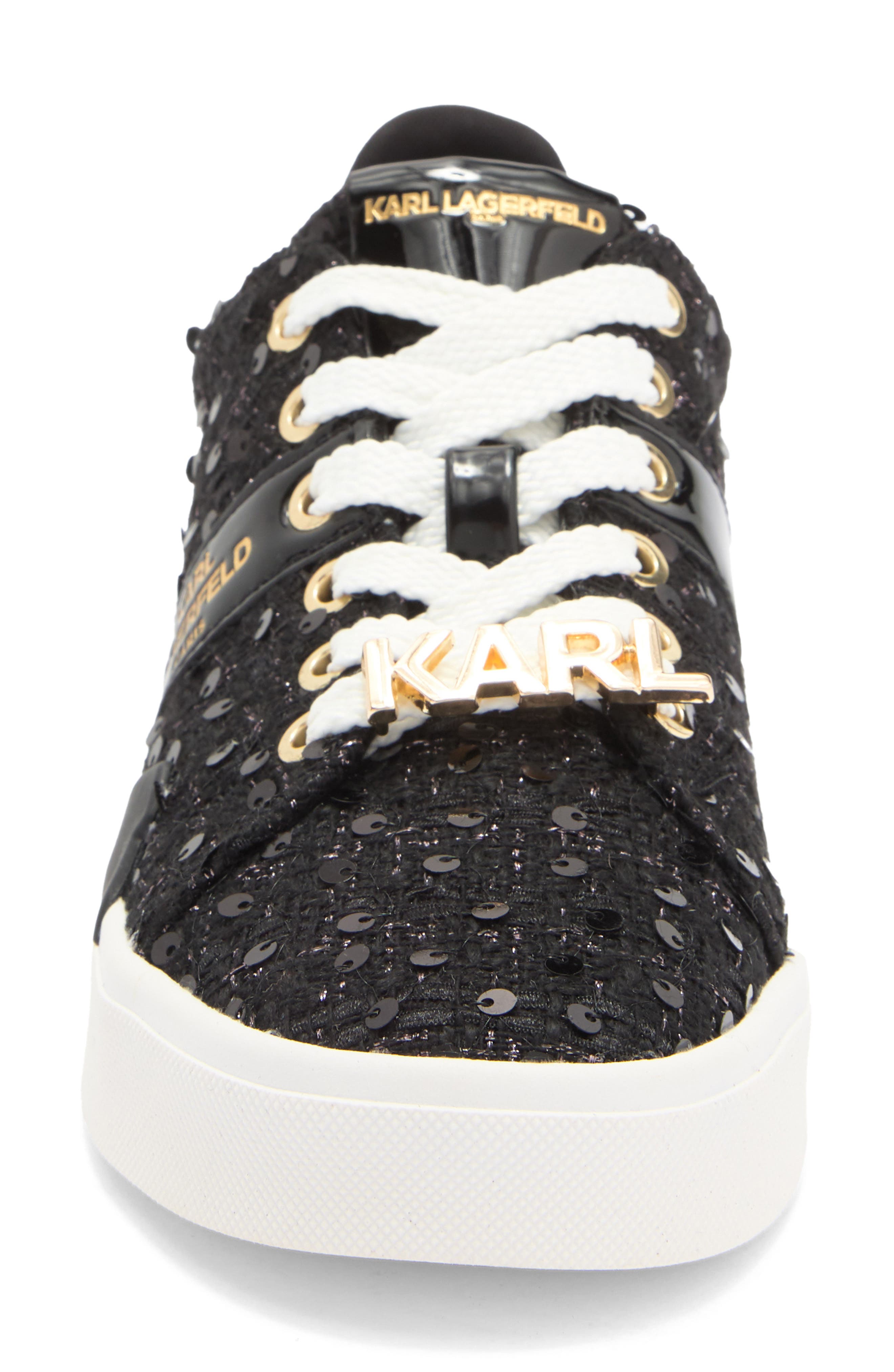KARL LAGERFELD PARIS Mablyn Lace-Up Sneaker, Alternate, color, Black