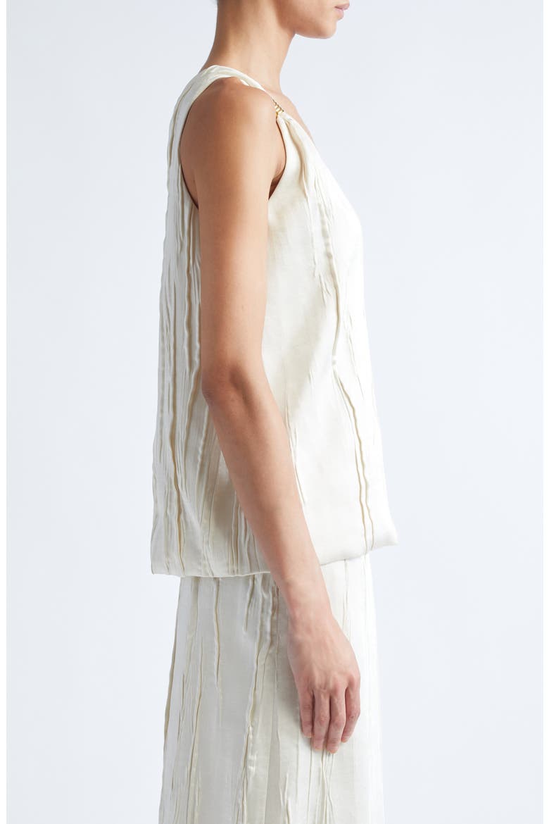 The Drew Deep V-Neck Satin Tank, Alternate, color, IVORY