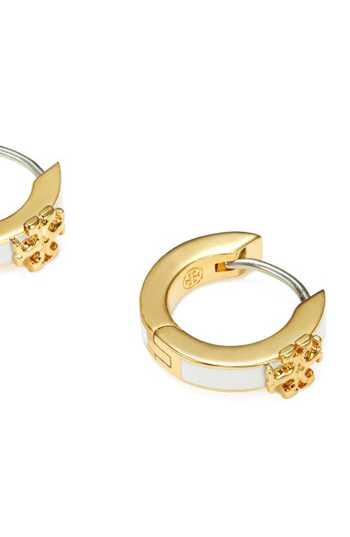 Tory Burch Kira Enamel Huggie Earrings In Gold