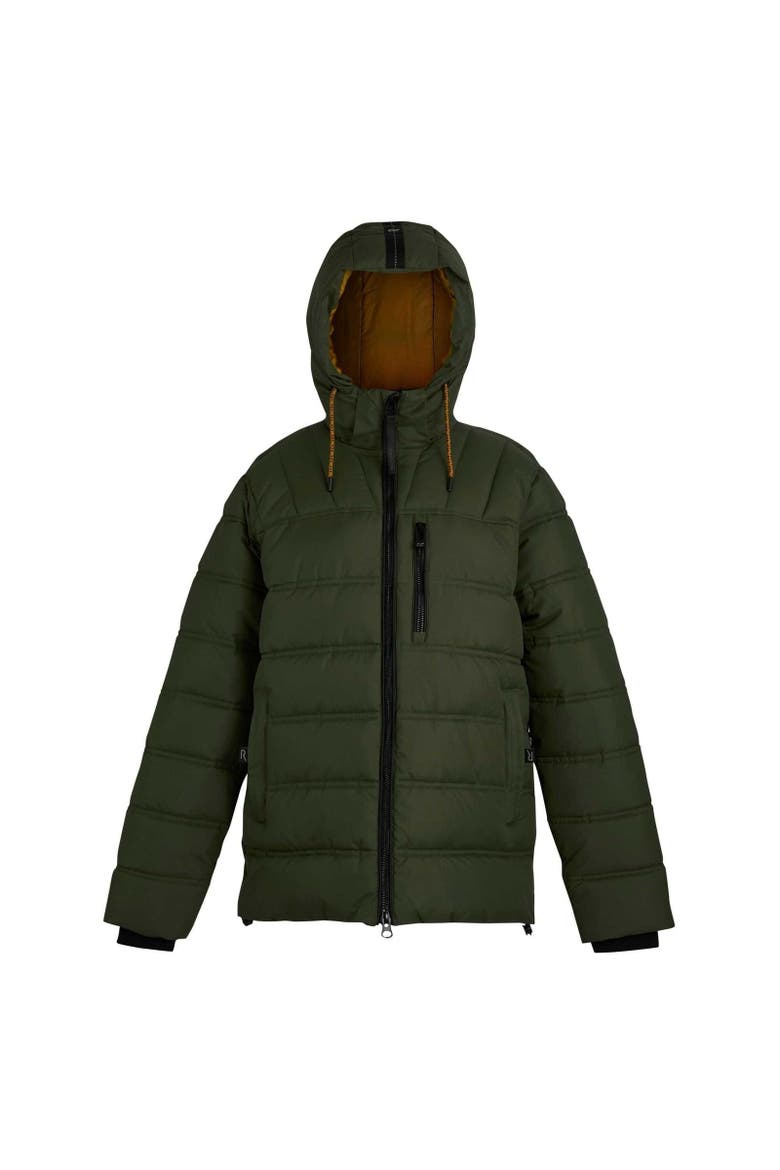 Leeshaw Padded Jacket, Main, color, Olive Night and Pumpkin Spice