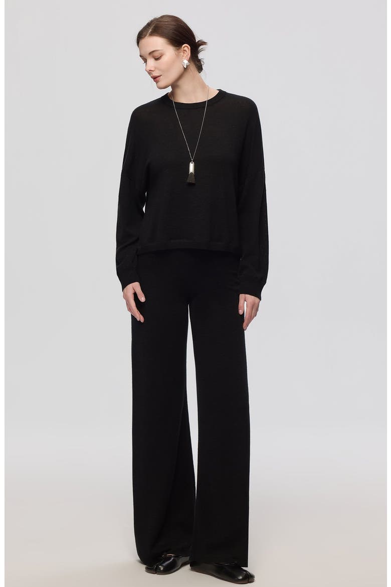 Nilo Knitted Pull-on Pants, Main, color, Black