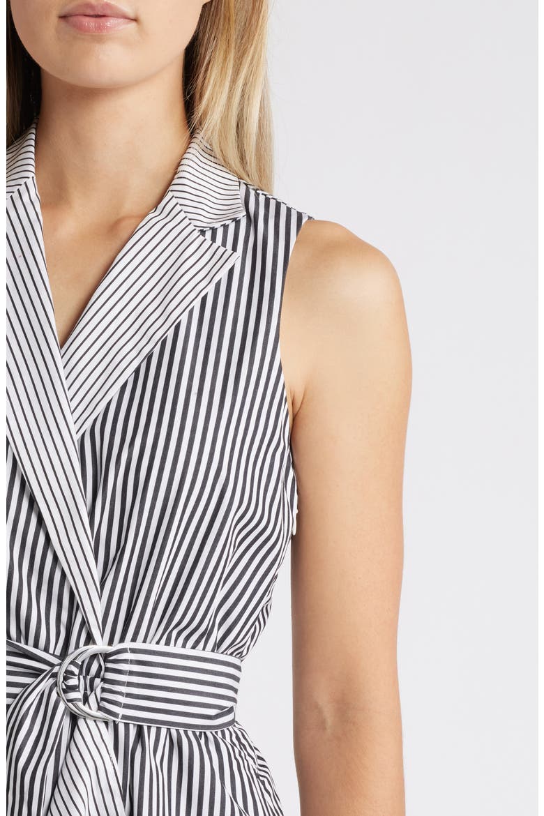 Belted Sleeveless Wrap Midi Dress, Alternate, color, ANNE WHITE/ ANNE BLACK