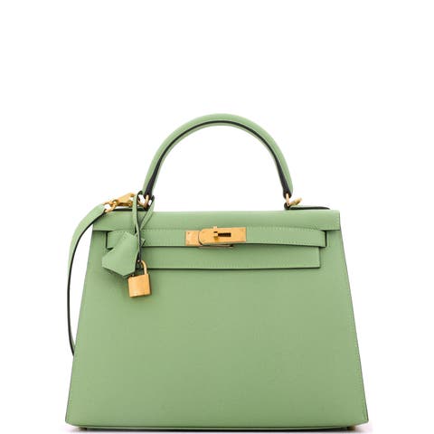 Kelly Handbag Green Epsom with Gold Hardware 28