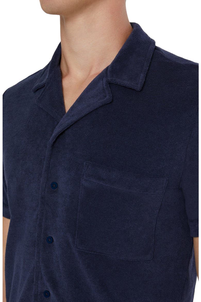 Towel Terry Camp Shirt, Alternate, color, DEEP NAVY