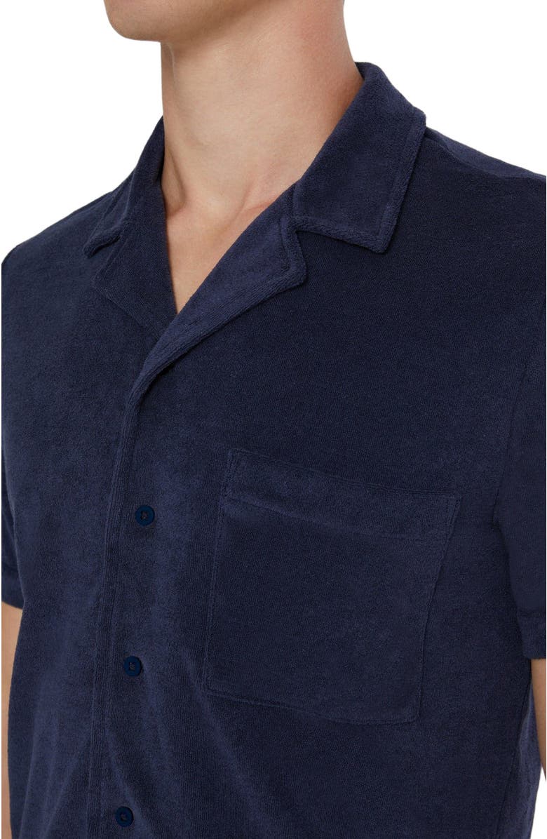 Onia Towel Terry Camp Shirt, Alternate, color, Deep Navy