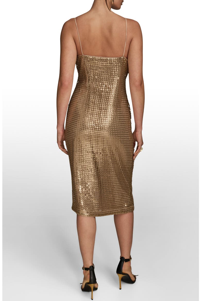 Metallic Beaded Slipdress, Alternate, color, GOLD