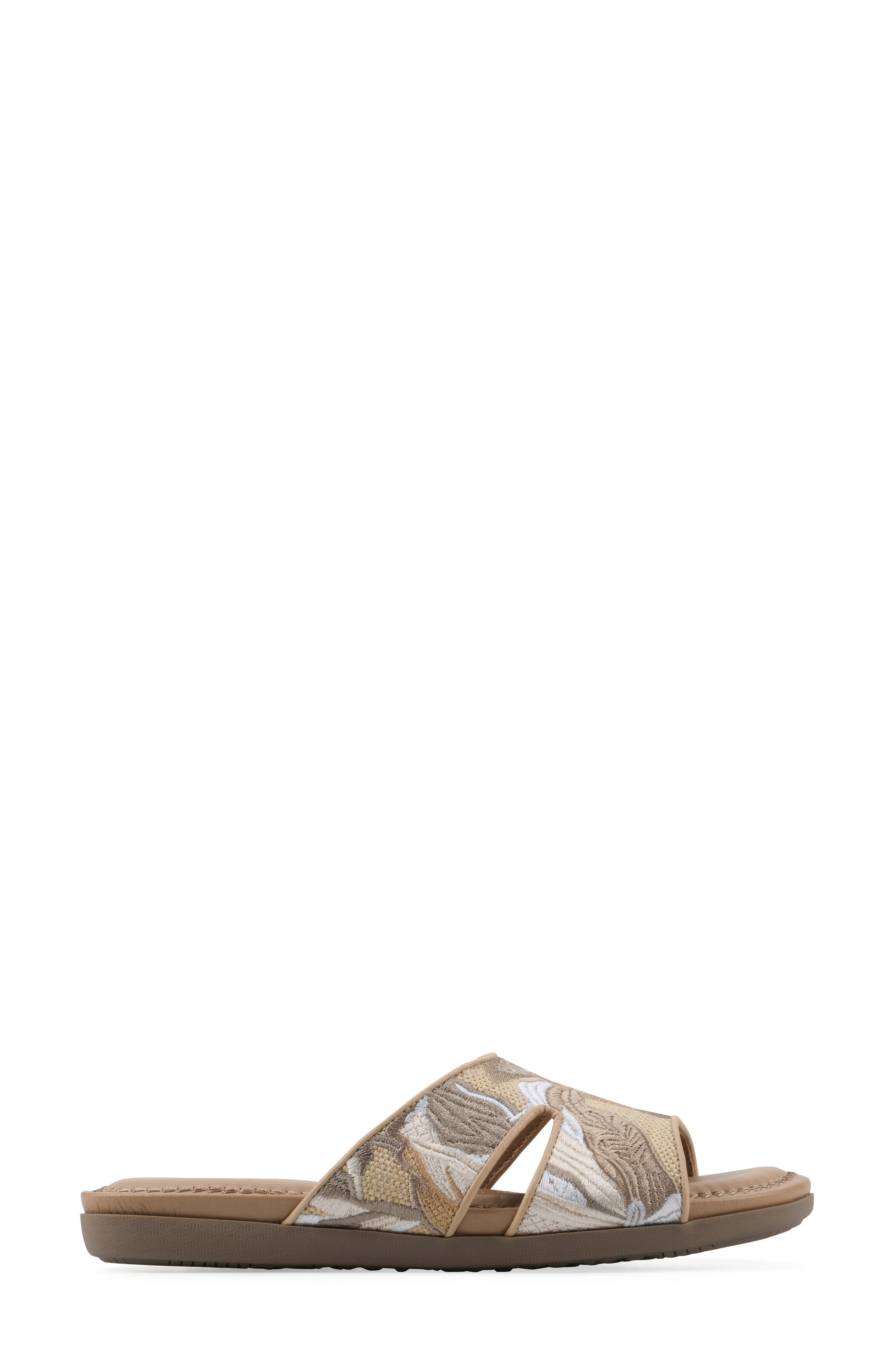 CLIFFS BY WHITE MOUNTAIN Frankly Slide Sandal, Alternate, color, Natural/ Multi/ Raffia
