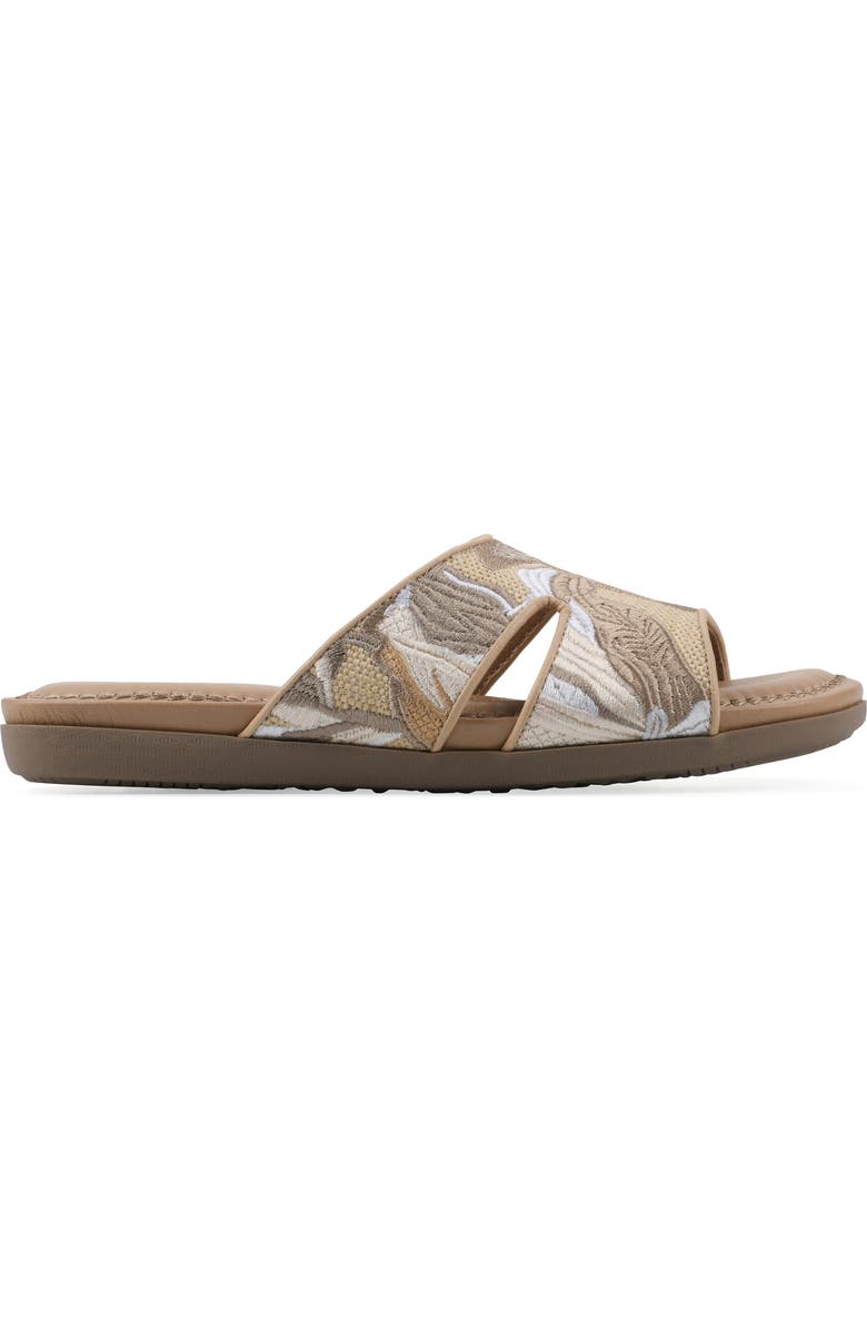 CLIFFS BY WHITE MOUNTAIN Frankly Slide Sandal, Alternate, color, Natural/ Multi/ Raffia