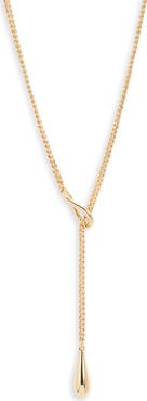 Nordstrom Droplet Curb Chain Lariat Necklace