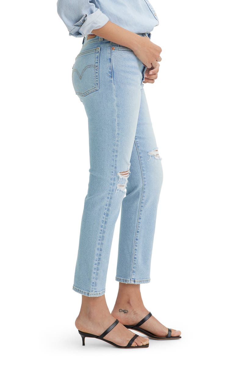 Levi's Wedgie Ripped High Waist Ankle Straight Leg Jeans, Alternate, color, Struck By Lightning
