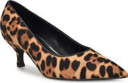Nine West Sisko Genuine Calf Hair Pointed Toe Kitten Heel Pump