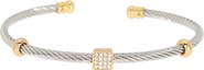 Juvell MESHMERISE Two-Tone Pave CZ Twisted Cable Cuff Bracelet