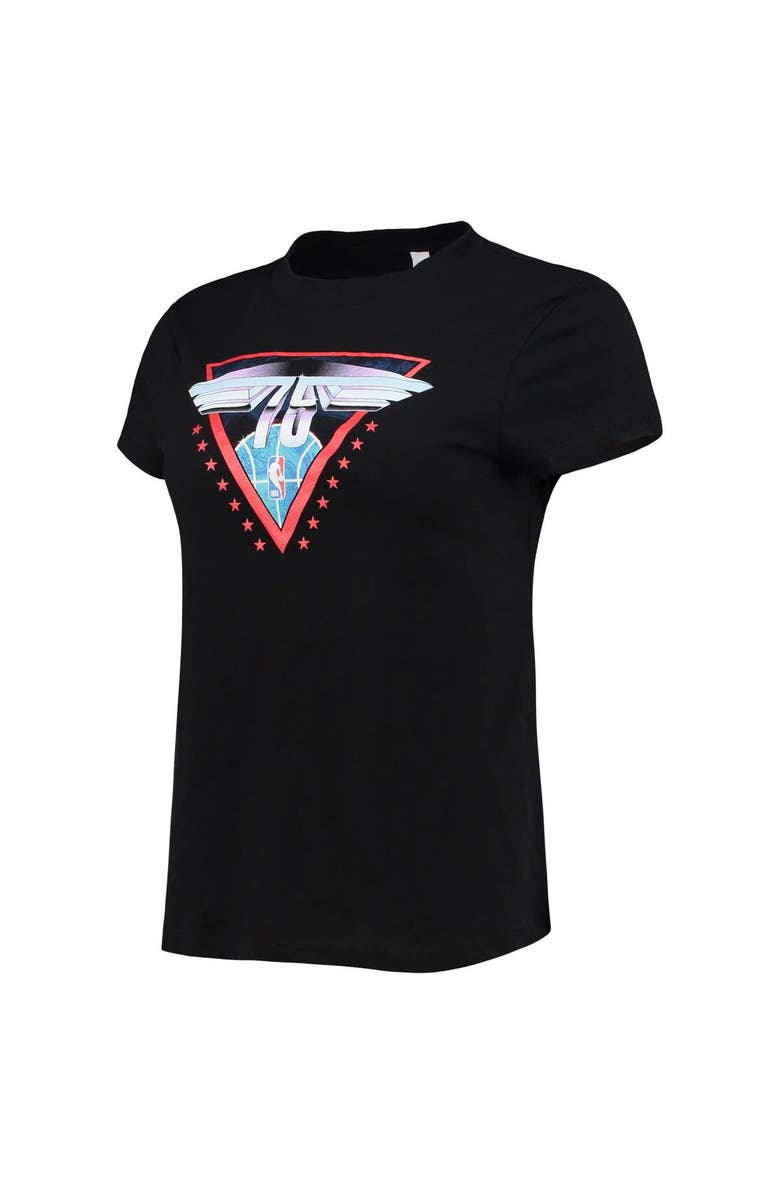 LUSSO Women's Lusso Black NBA 75th Anniversary T-Shirt, Alternate, color, Black