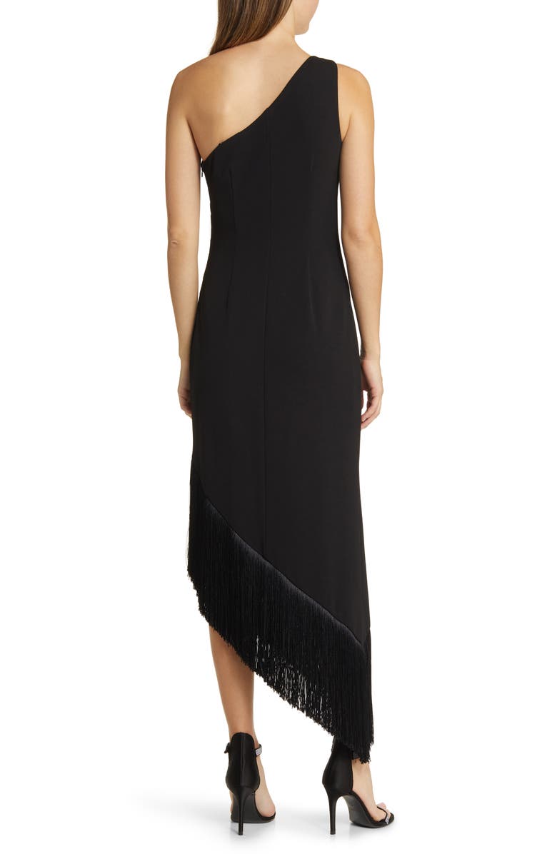 Vince Camuto Fringe Hem One-Shoulder Asymmetric Cocktail Dress, Alternate, color, 