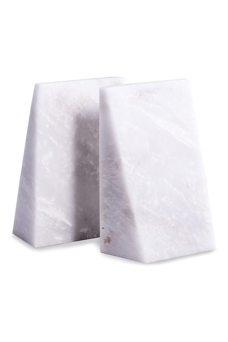 White Marble Wedge Bookends, Main, color, MULTI COLOR