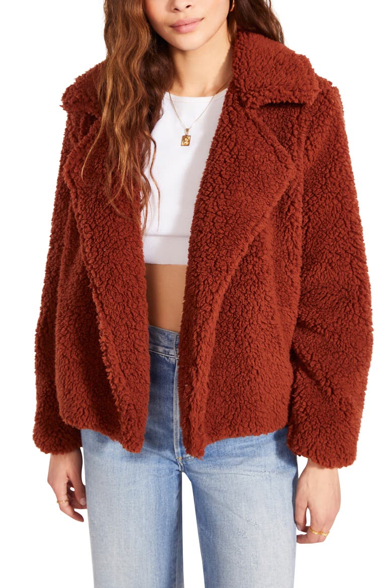 Teddy as She Goes Jacket, Main, color, COGNAC