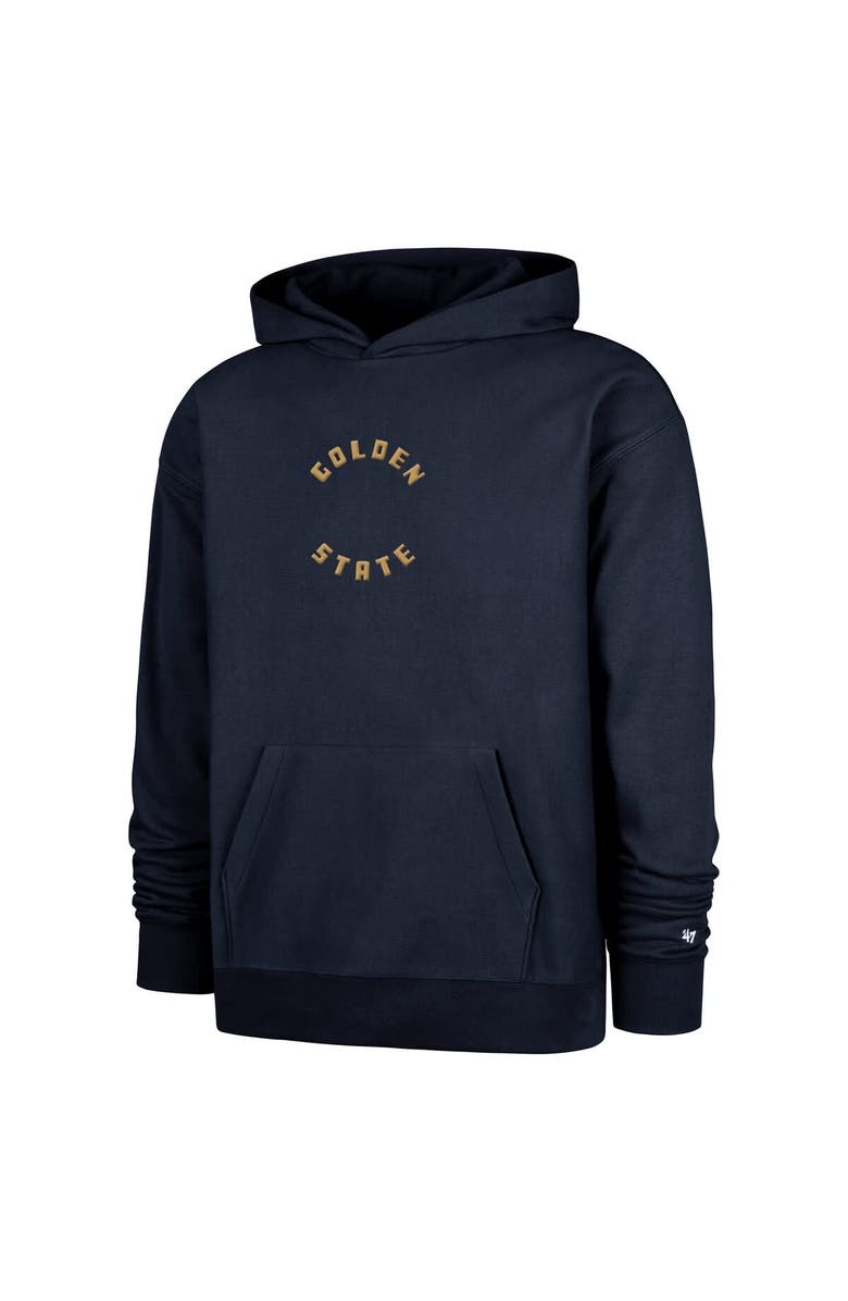 '47 Men's '47  Navy Golden State Warriors 2024/25 City Edition Double Crossover Foundation Pullover Hoodie, Alternate, color, 