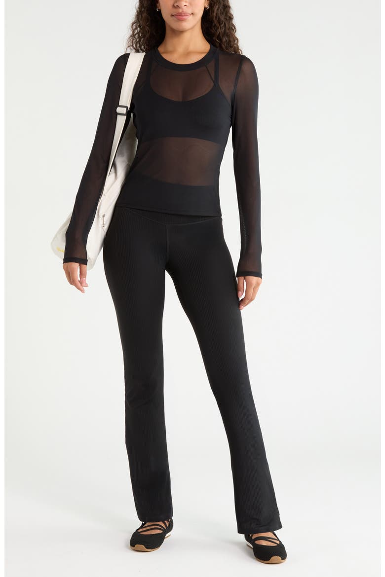 Mesh Mix Long-Sleeve Tee, Alternate, color, BLACK