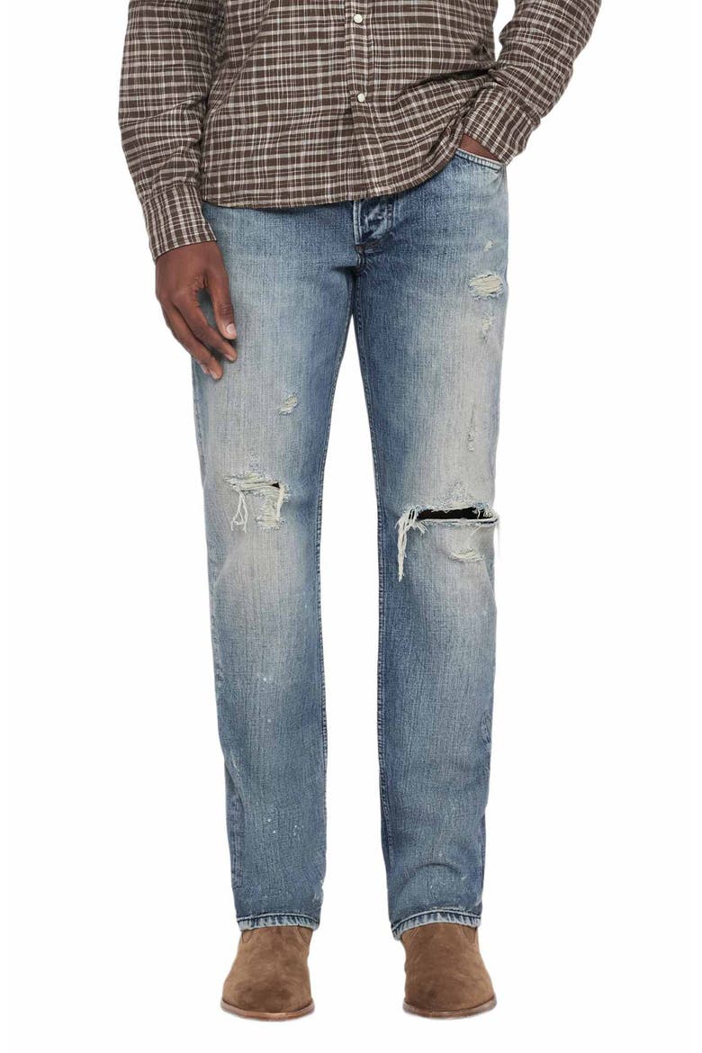 Slim Straight Ripped Jeans, Main, color, DESTROY INDIGO