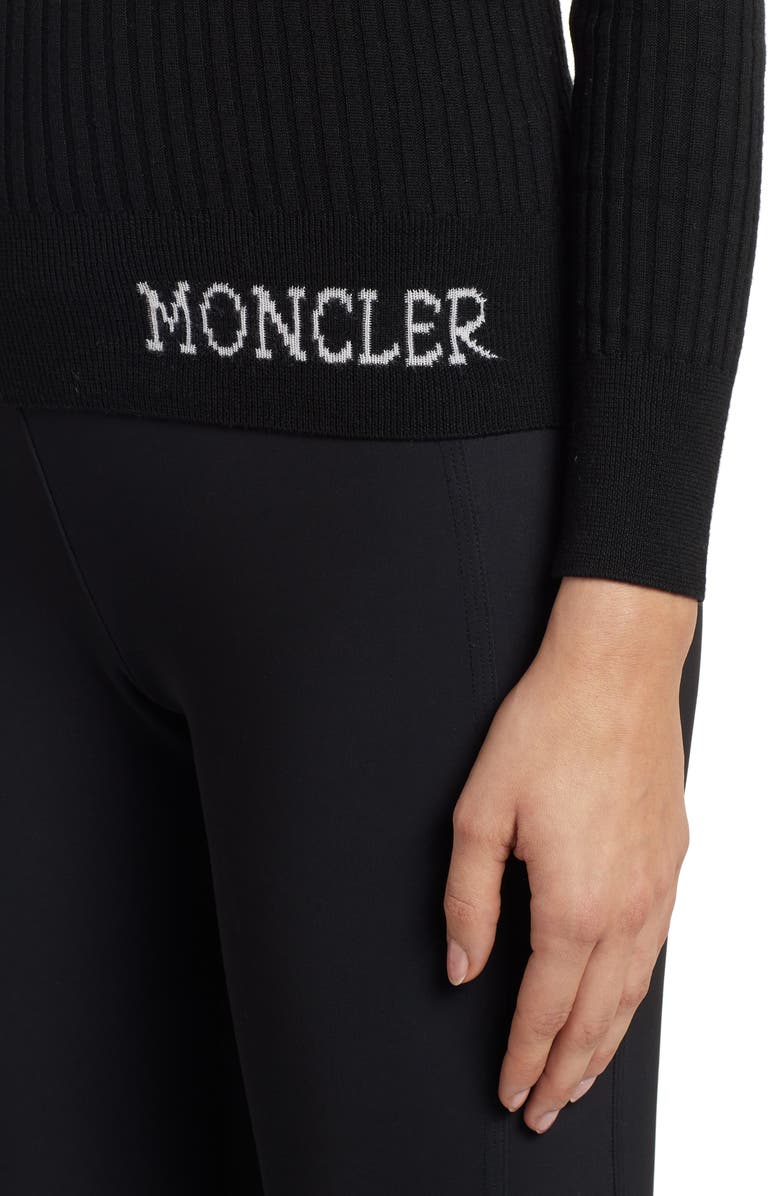 Moncler Logo Turtleneck Sweater, Alternate, color, 