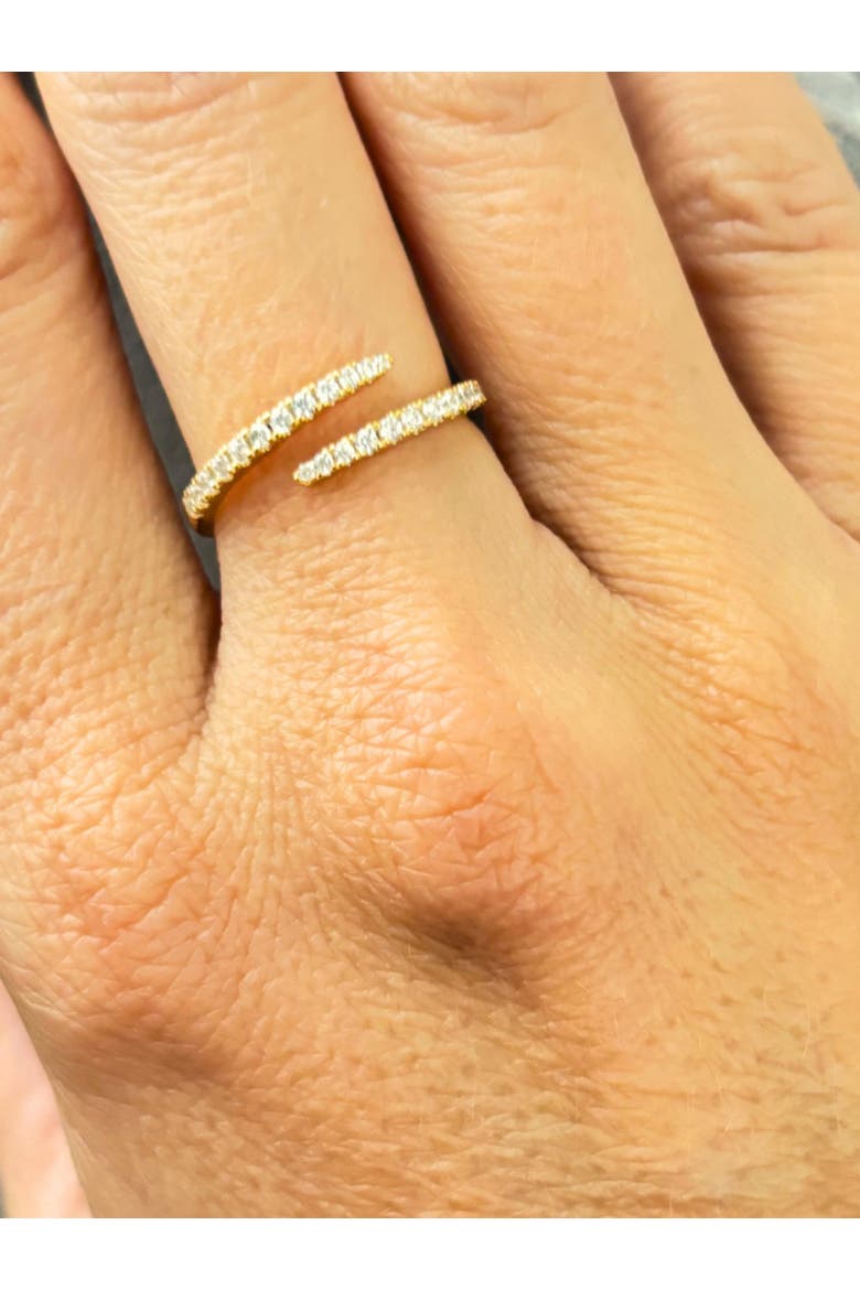 Aurora Modern Open Spiral Ring with AAAAA Cubic Zirconia, Alternate, color, Gold