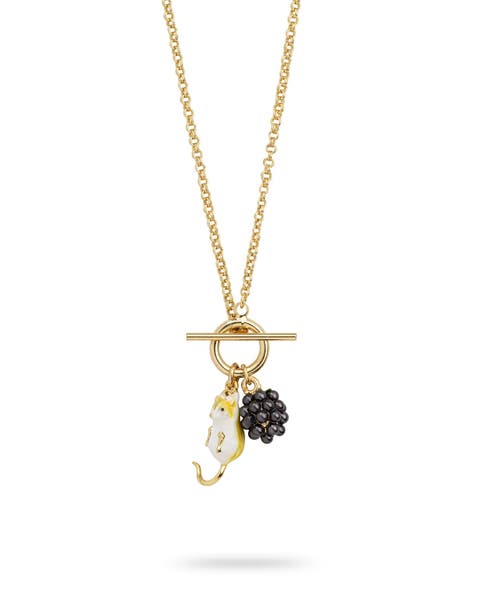 Blackberry & Mouse T-bar Necklace