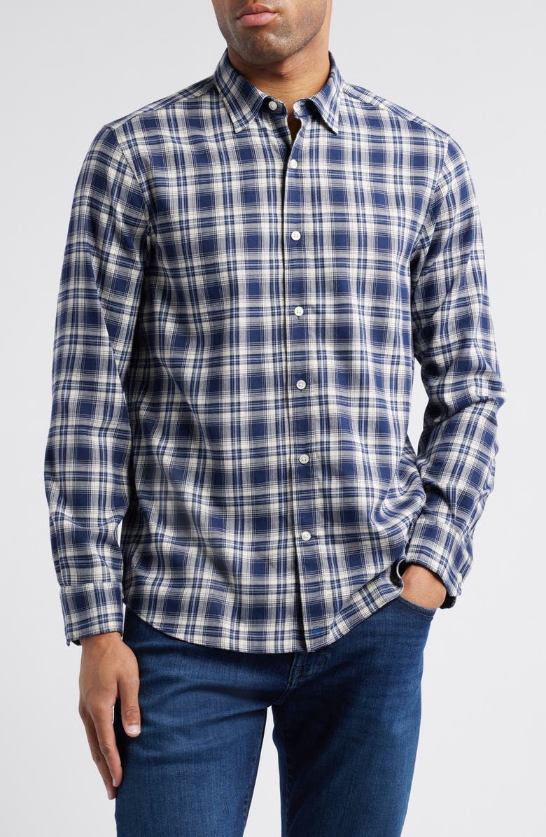 vineyard vines On-the-Go Regular Fit Plaid Brushed Twill Button-Up Shirt, Main, color, 