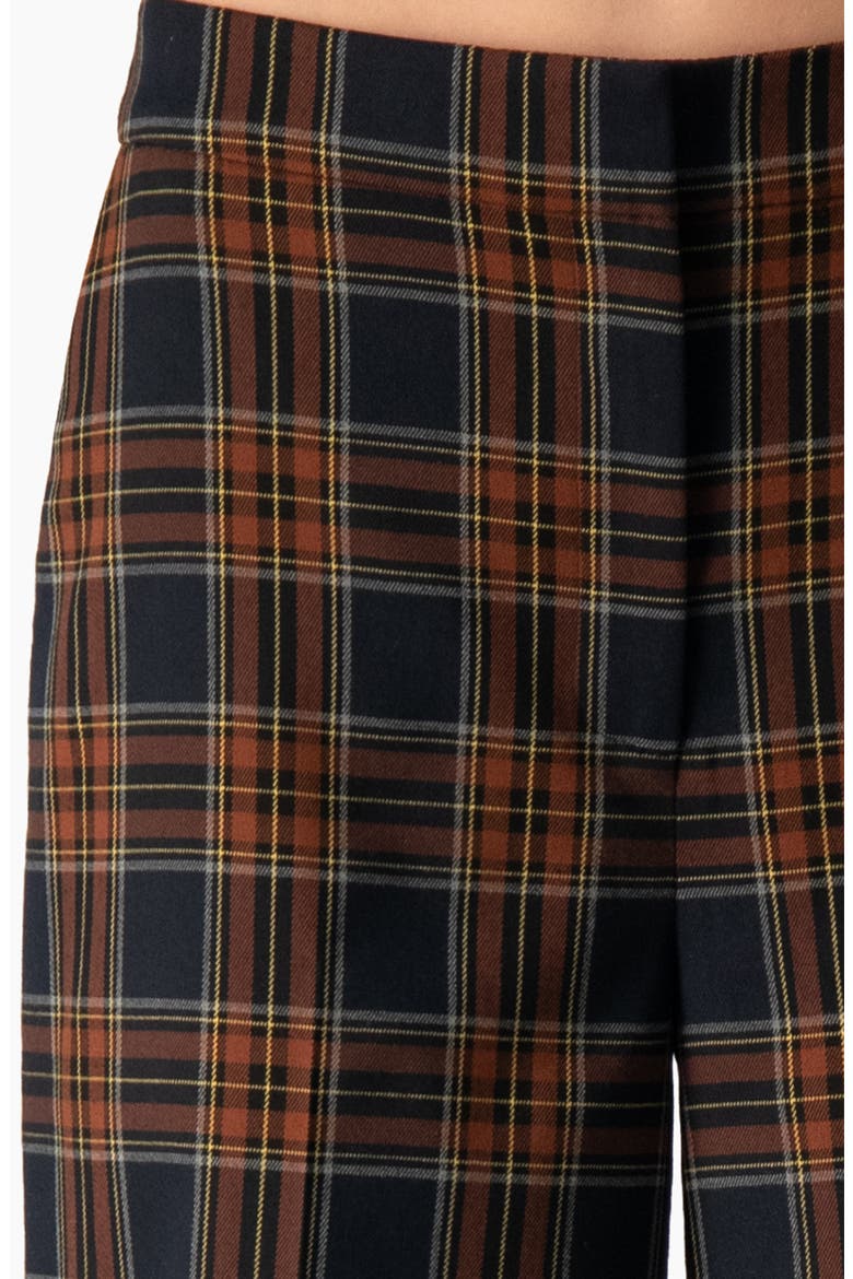 Plaid Wide-Leg Pants, Alternate, color, Navy Blue