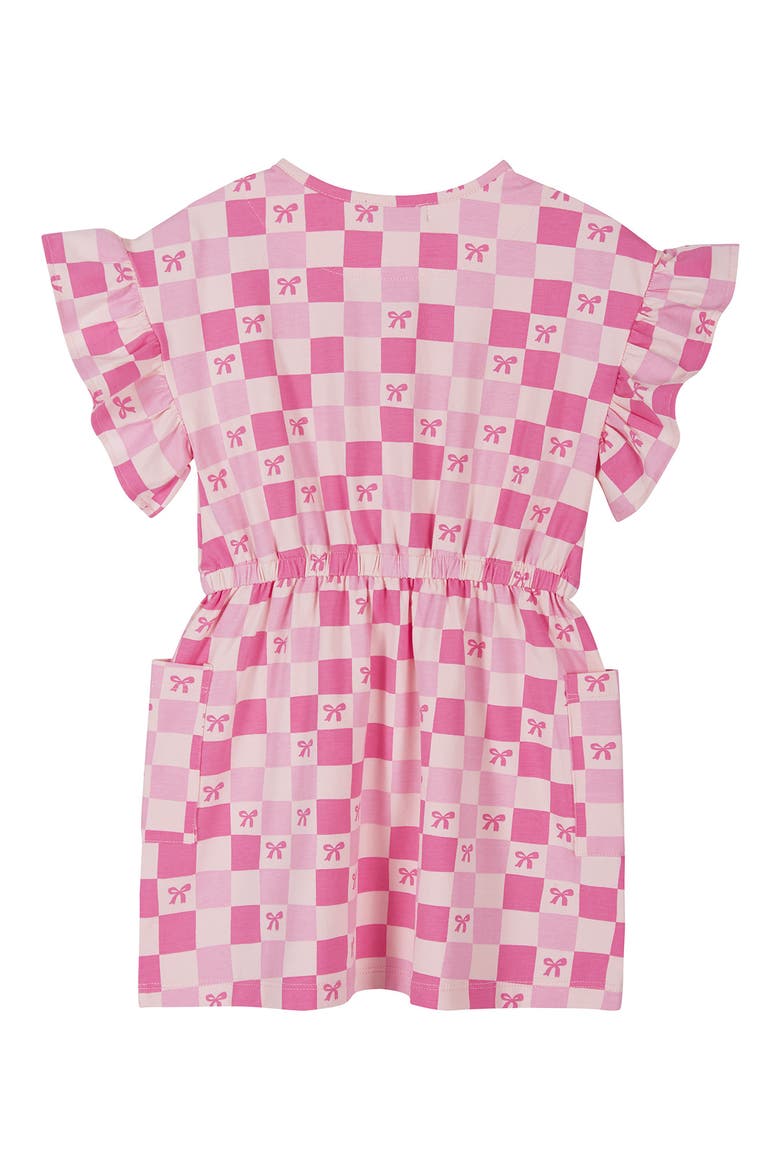 Kids' Ruffle Sleeve Jersey Dress, Alternate, color, PKT- PINK CHERRY