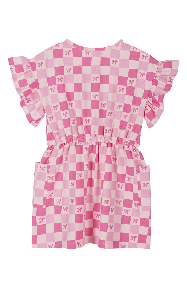 Andy & Evan Kids' Ruffle Sleeve Jersey Dress, Alternate, color, Pkt- Pink Cherry