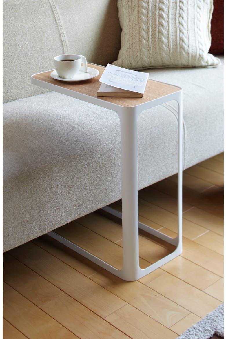 Wood & Steel Accent Table, Alternate, color, WHITE