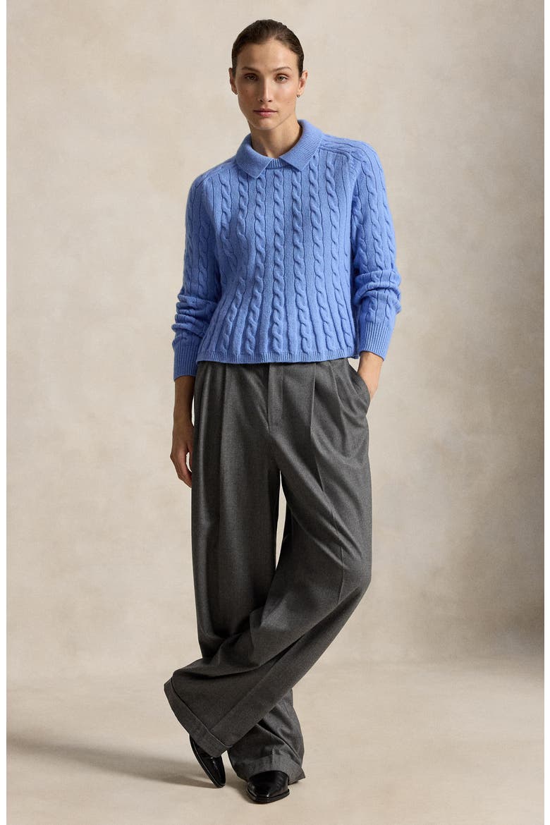 Wool & Cashmere Polo Sweater, Alternate, color, NEW LITCHFIELD BLUE