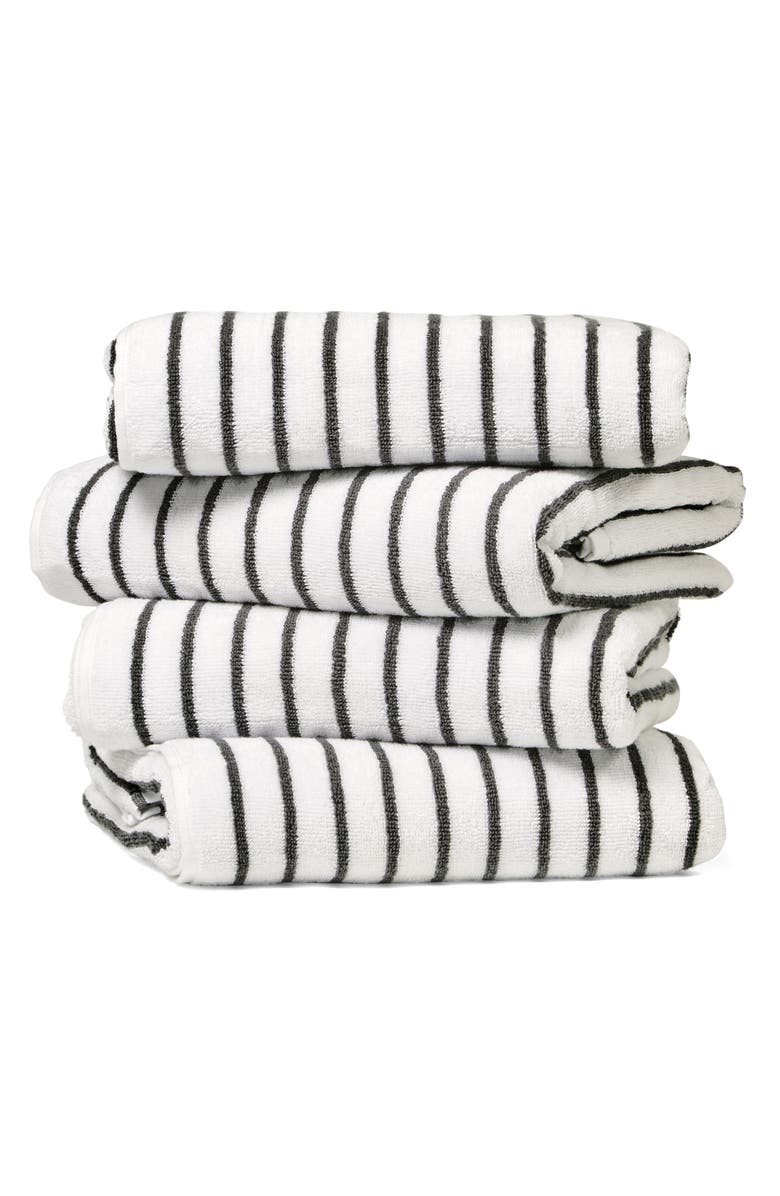 HOMESPUN 4-Pack Cabana Beach Towels, Main, color, Stripes Gray
